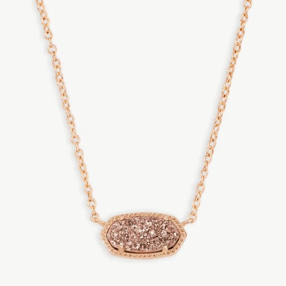 Kendra Scott “Elisa” Pendant Necklace – Rose Gold Drusy - Picture 1 of 4
